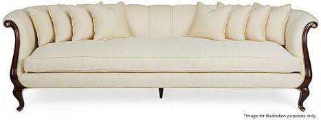 1 x CHRISTOPHER GUY "Clicquot Sofa" Upholstered In A Beautiful Cream Pulled Silk Fabric - Stunning
