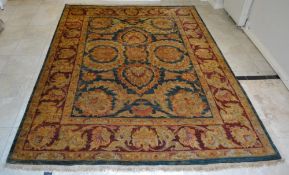 1 x Stunning Jaipur Carpet - Handwoven In Jaipur With Handspun Wool And Vegetable Dyes - Dimensions: