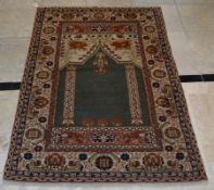 1 x 50 Year Old Turkish Prayer Rug - Vegetable Dyed Wool Foundation & Pile - Dimensions: 200x127cm -