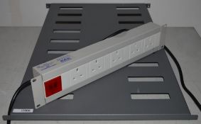 1 x Rack Mount Shelf and 5 Gang Power Distribution Unit - CL240 - Ref IT006 - Location: Altrincham