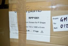 1 x Return Screen For P Shape - RPP1001 - Dimensions: 700 x 1480 x 6mm - Ref: GMB012 - CL190 -