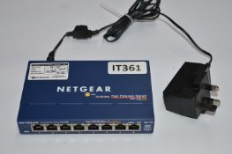 1 x Netgear Fast Ethernet Switch - Model FS108 - Includes Power Supply - CL011 - Ref IT361 -