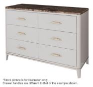 1 x FRATO "CLICQUOT" Chest Of Drawers - Features A Marble Top, Lacquered Wood Finish, Soft Close Dra