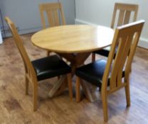 1 x Contemporary Dining Table With Four Matching Chairs - Height 79cm x Diameter 110 cms - CL400 -