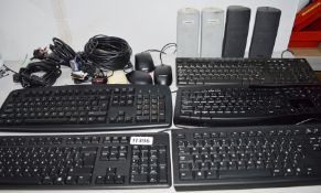 1 x Assorted Collection of Computer Equipment - Includes 5 x Keyboards, 4 x Mice, 3 x VGA Cables,