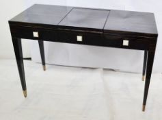 1 x FENDI CASA Tavta Vanity Desk / Dressing Table - Features Fold-down Mirror, Lined Centre Drawer,