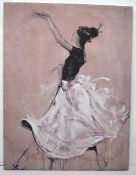 1 x Large Art Print Of Dancer On Canvas-Style Frame - Dimensions: 105 x 82 x 4cm - Taken From A