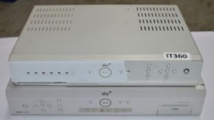 2 x Sky Television Boxes - Pace and Amstrad Branded - With Hard Drives - CL011 - Ref IT360 -