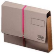 55 x Elba Legal Deed Wallets - Manilla - 100mm for 1000 Sheets - Foolscap Buff with Pink Security