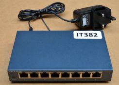 1 x TP-LINK TL-SG108 8-Port Gigabit Desktop Switch - Includes AC Power Adaptor - CL280 - Ref IT382 -