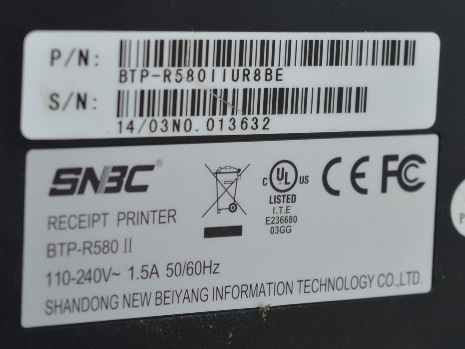 1 x Zonal BTP-R580II Thermal Receipt Printer - Ideal For Use in Hospitality, Retail and Leisure - Image 5 of 6