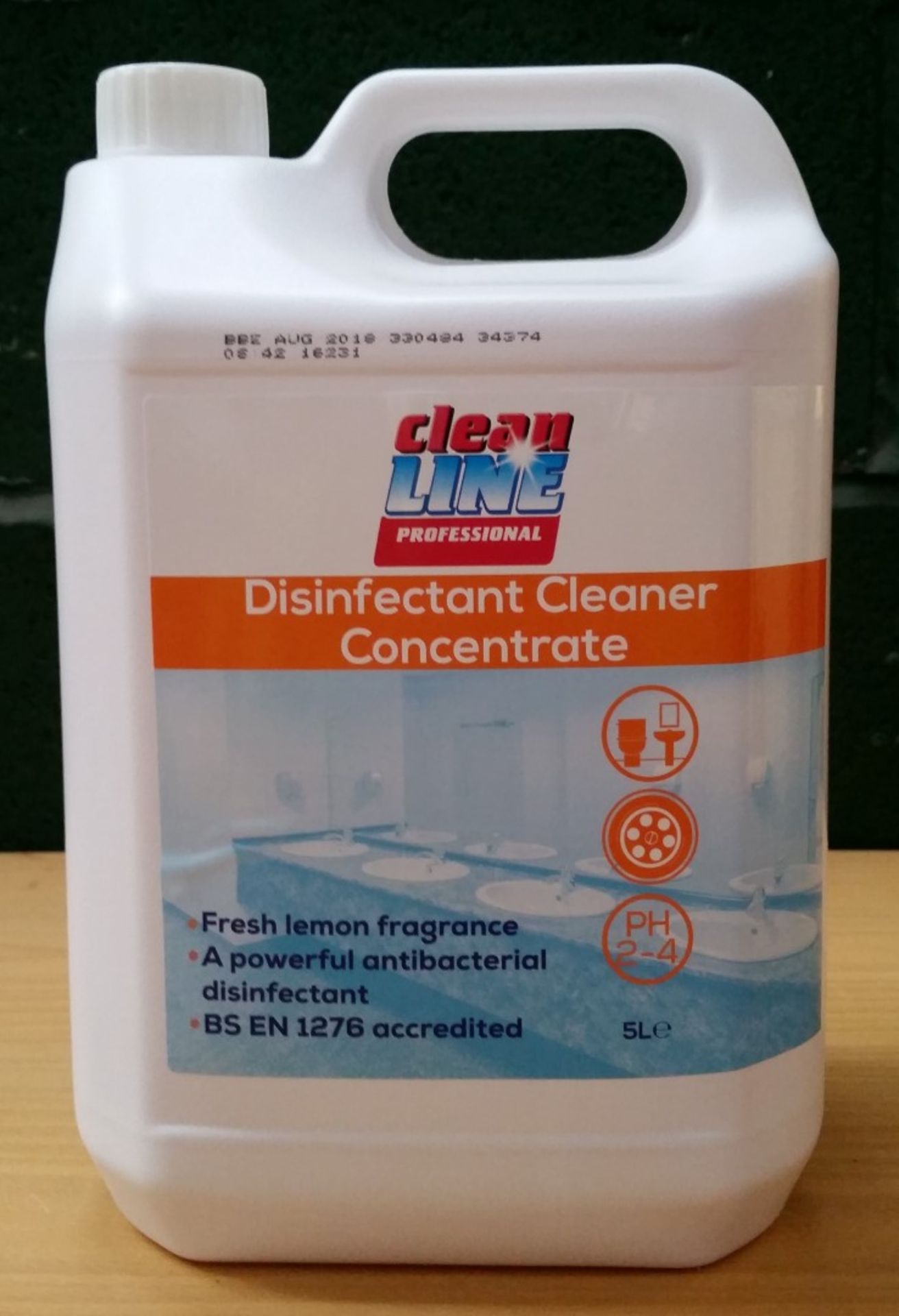 2 x Clean Line Professional 5 Litre Disinfectant Cleaner Concentrate - Fresh Lemon Fragrance -