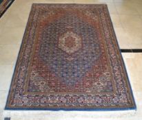 1 x Herati Design Indo Persian Hand Knotted Carpet - 100% Wool on Cotton Foundation - Dimensions: 26