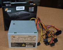 1 x Ace A400 400w ATX Switching PC Power Supply - With Original Box - CL280 - Ref IT395 -
