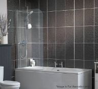 1 x Single Bath Screen Curved Without Rail (CSS1002) - Dimensions: 800 x 1440 x 6mm - Ref: