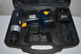 1 x Titan 12v Power Drill - Model SF41120 - CL011 - Includes Carry Case and Battery and Charger- Ref