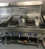 1 x Falcon Commercial Three Burner Wok Station - Model G1639 - Ideal For Commercial Kitchens