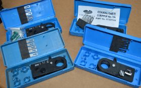 4 x Channel Coaxial Adjustable Cable Stripper Kits - Type 9A - CL011 - Ref IT483 - Location: