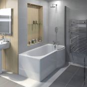 1 x Mode MAINE Left Handed P Shaped Shower Bath (AFI3800) - Dimensons: 1675 x 850 x H550mm -