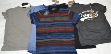 5 x Assorted PRE END & GNIOUS Branded Mens T-Shirts - New Stock With Tags - Recent Menswear Store