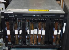 1 x IBM BladeCenter Chassis With 2 x HS22, 3 x HS21 and 5 x HS20 - CL240 - Ref IT151 - Location: