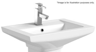1 x Brent 1 Tap Hole Basin 585mm (BRE03BS) - Ref: GMB067 - CL190 - Unused Stock - Location: Bolton
