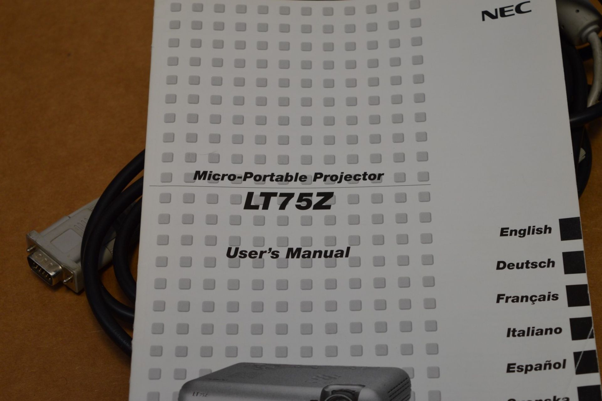 1 x NEC Micro Portable Projector - Model LT75Z - Includes Carry Case, Leads, Remote and User - Image 2 of 7