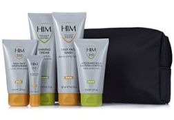 1 x HIM Intelligent Grooming Solutions 6 Piece Face & Shave Essentials Pack with Toiletry Bag -