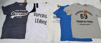 5 x Assorted PRE END & GNIOUS Branded Mens T-Shirts - New Stock With Tags - Recent Menswear Store