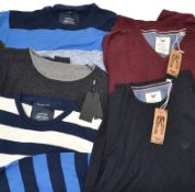 5 x Assorted Pre End Branded Mens Long Sleeve Knitware / Jumpers - New Stock With Tags - Recent