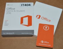 1 x Microsoft Office Home & Student 2016 - Retail Boxed Medialess Version - Product Key Included -