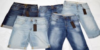 5 x Assorted Pre End PRE END Branded Mens Jean Shorts - New Stock With Tags - Recent Menswear