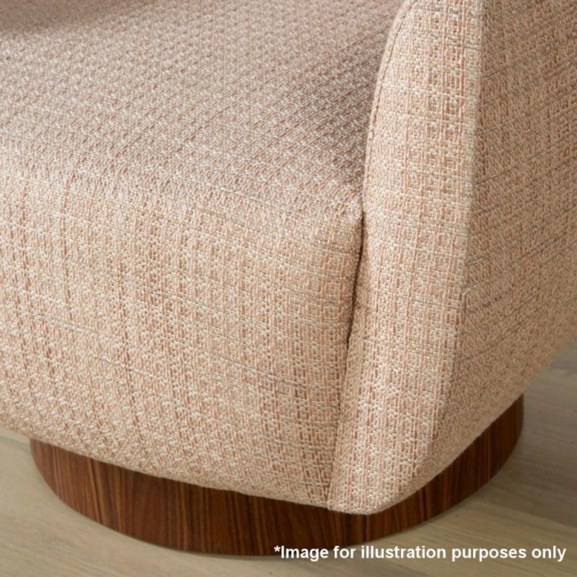 1 x KELLY WEARSTLER Sonara Swivel Chair Rosewood - Dimensions: 31” W x 35” D x 31” H - Ex-Display In - Image 3 of 28