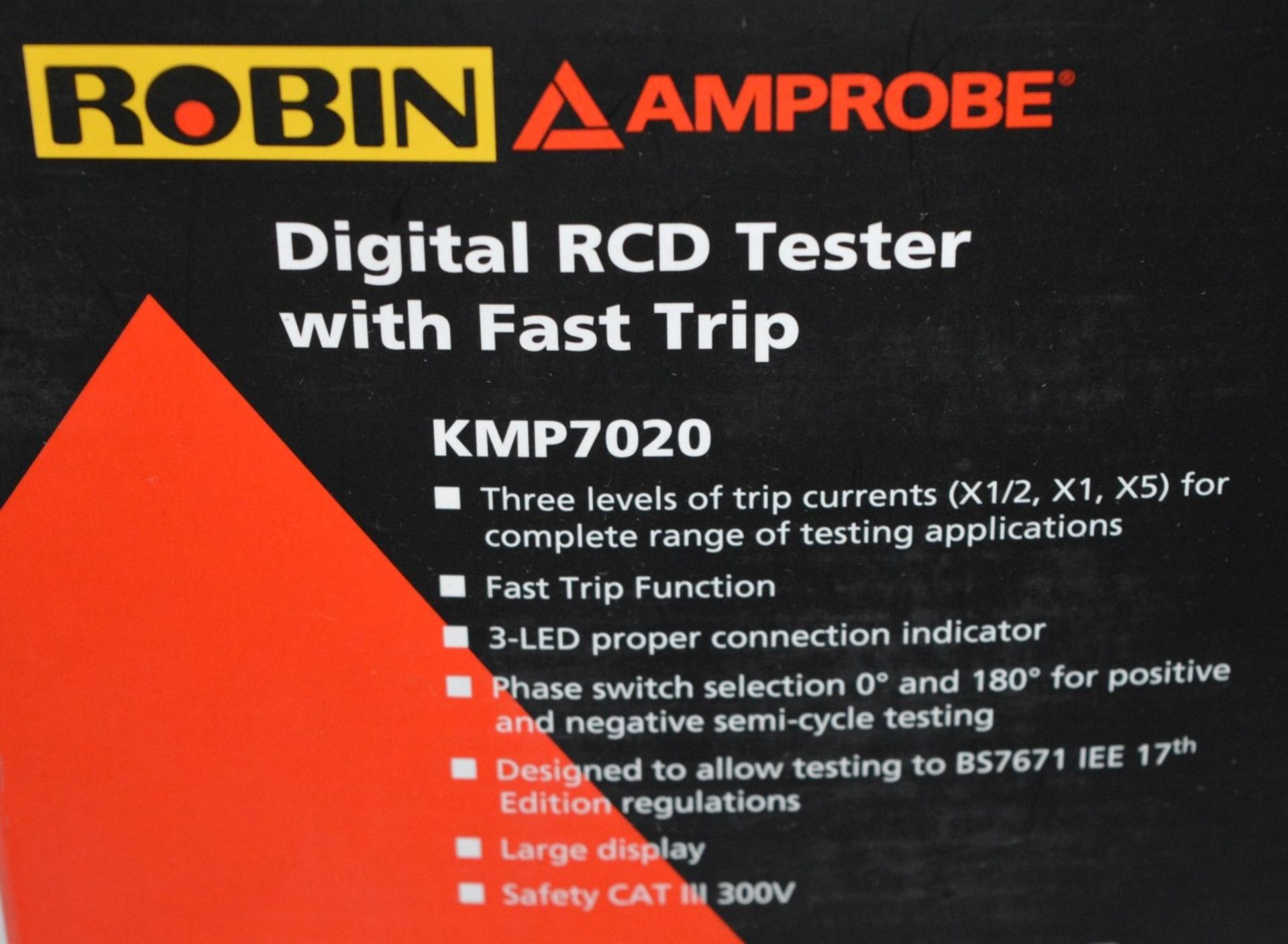 1 x Robin Amprobe Digital RCD Tester Wth Fast Trip - Model KMP7020 - Boxed With All Accessories - - Image 2 of 8