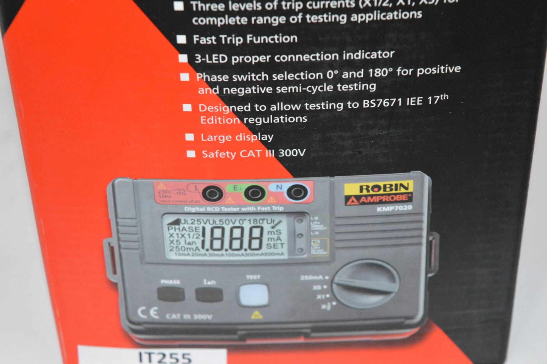 1 x Robin Amprobe Digital RCD Tester Wth Fast Trip - Model KMP7020 - Boxed With All Accessories - - Image 3 of 8