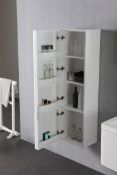 1 x White Gloss Storage Cabinet 120 - B Grade Stock - Ref:ASC42-120 - CL170 - Location: Nottingham