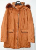 1 x Steilmann / Kirsten Womens Winter Coat / Parka In A Soft Suedette Fabric, With Detachable Hood /