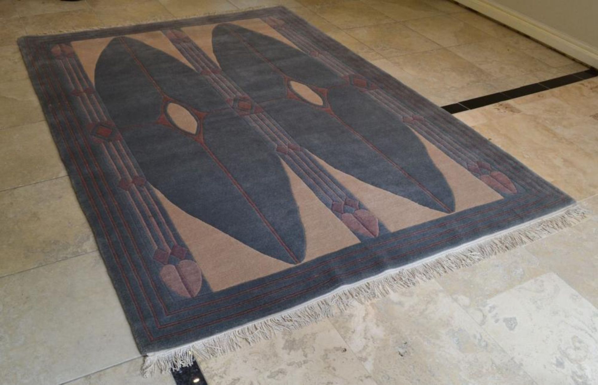 1 x Hand Knotted Mackintosh Design Nepalese Carpet - 100% Wool - Dimensions: 174x247cm - Unused - NO - Image 2 of 12