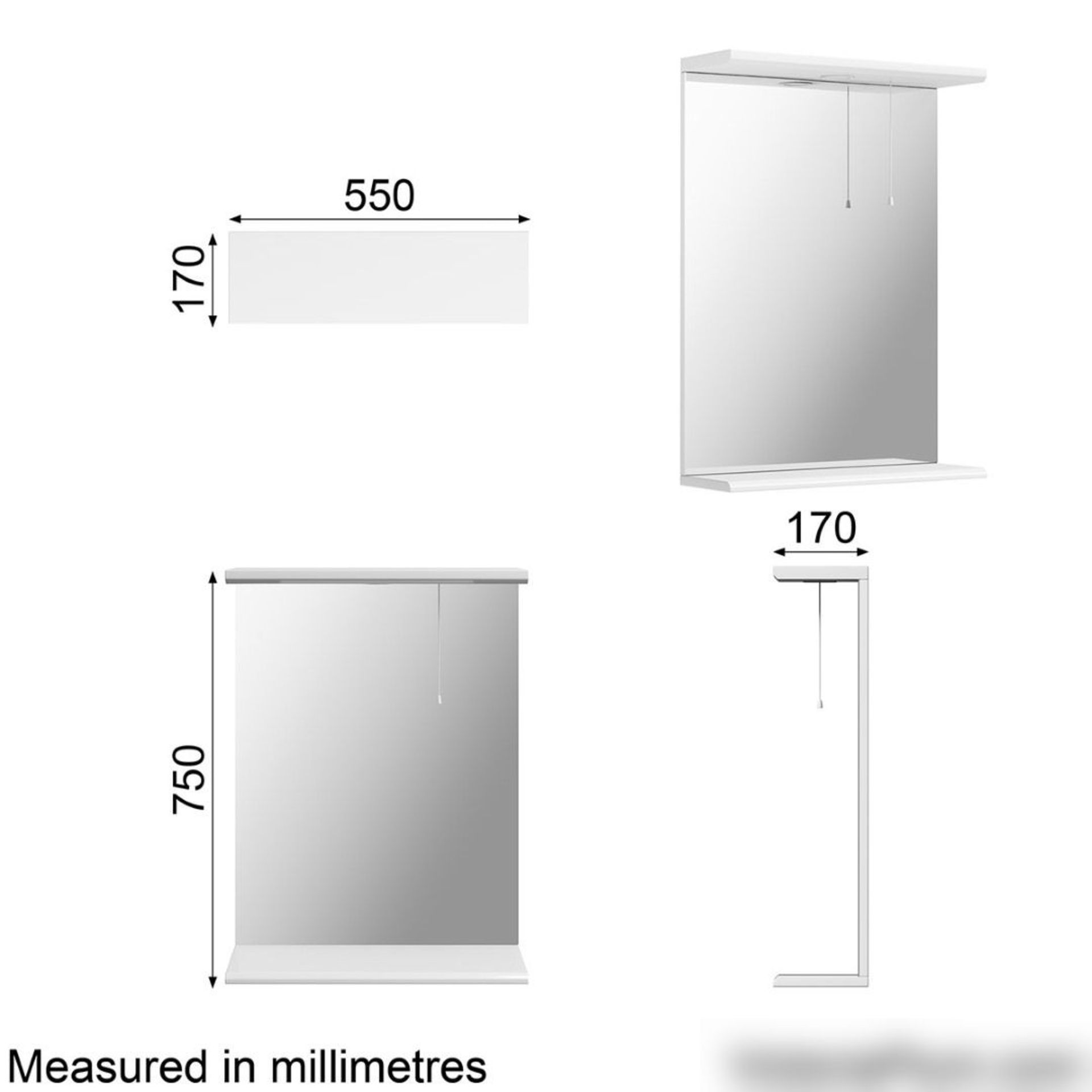 1 x Sienna White 550 Bathroom Mirror With Lights - Ref: DY157/LMW5501 - CL190 - Unused Stock - Locat - Image 8 of 8