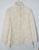 1 x Steilmann Womens Plush Winter Coat In Beige With Floral Print - Very Unique - UK Size 12 - New