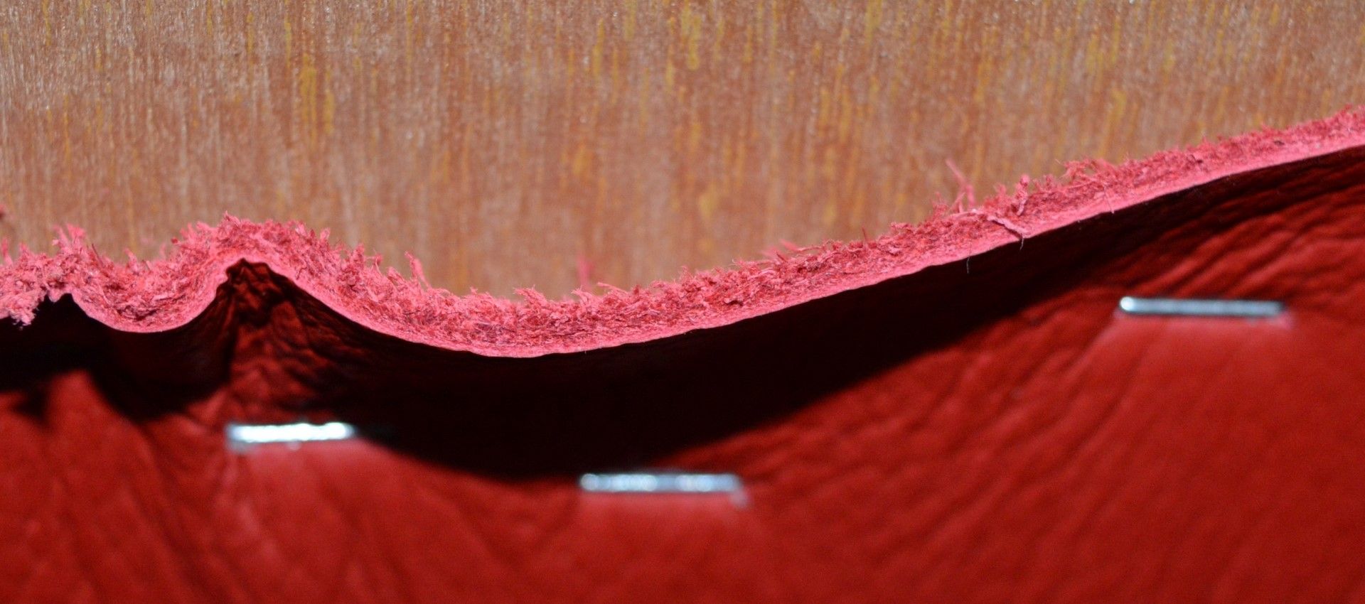 1 x High Seat Single Seating Bench Upholstered in Red Leather - Sits upto Two People - High - Image 5 of 16