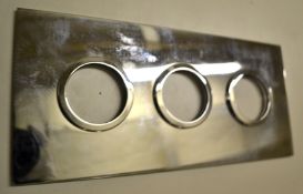 1 x Triple Hole Rectangle Shower Valve Cover Plate - Ref: DY116/CNP1002 - CL190 - Unused Stock - Loc