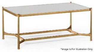 1 x JONATHAN CHARLES FURNITURE Gilded Wrought Iron Rectangular Coffee Table With An Antiqued Mirrore