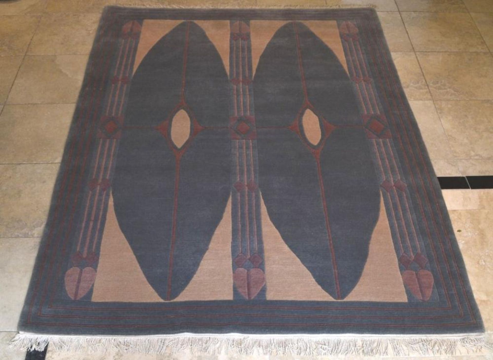 1 x Hand Knotted Mackintosh Design Nepalese Carpet - 100% Wool - Dimensions: 174x247cm - Unused - NO - Image 11 of 12