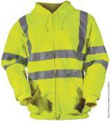 2 x High Visibility Hooded Fleece (BHZHS)- Colour: Yellow - Size: Both Small - New/Unused Stock -