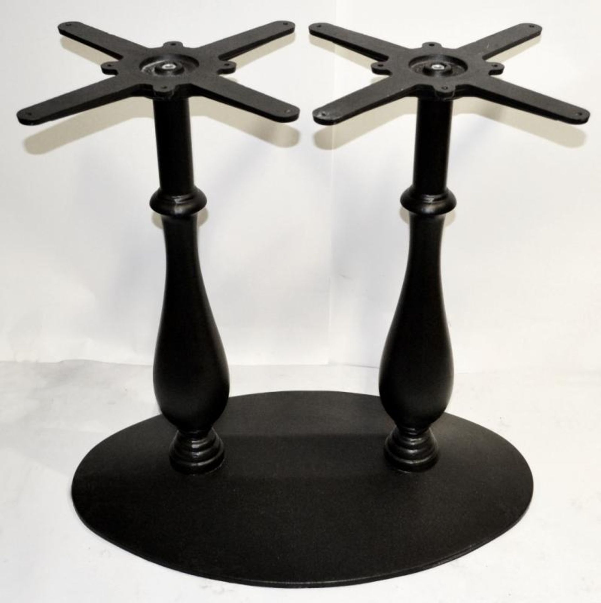 1 x Twin Pedestal Table Base in Cast Iron - Suitable For Pubs or Restaurants - Removed From City