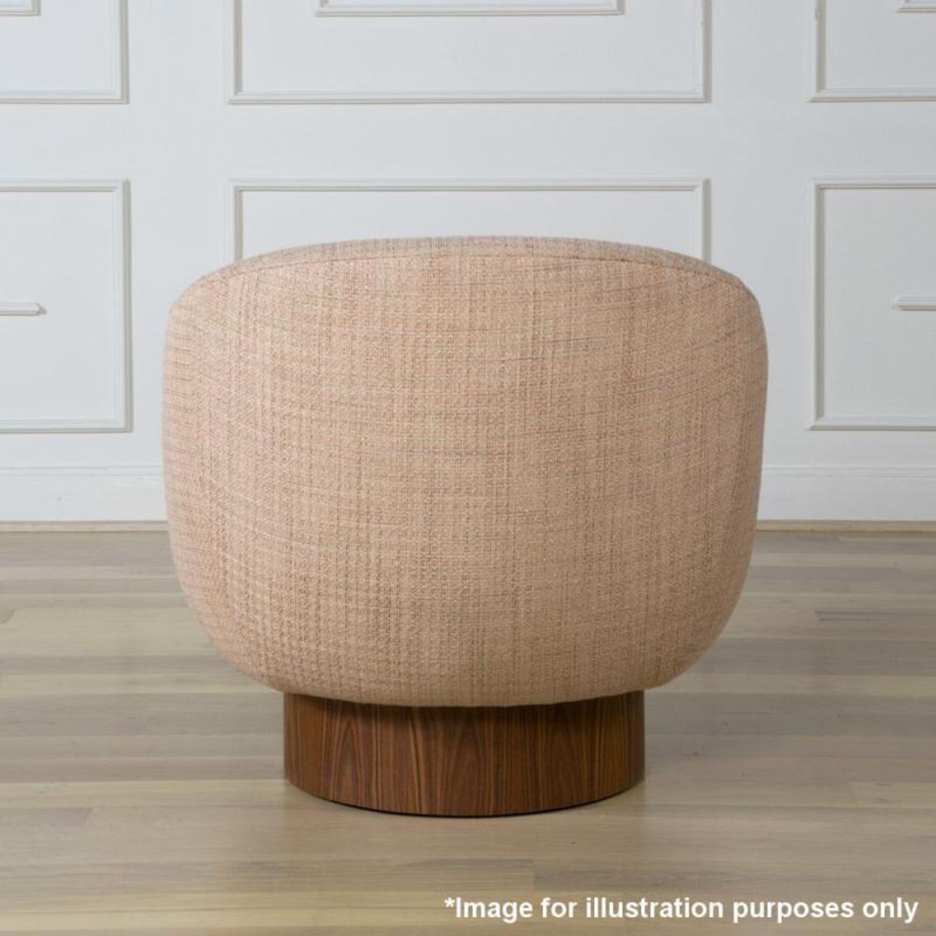 1 x KELLY WEARSTLER Sonara Swivel Chair Rosewood - Dimensions: 31” W x 35” D x 31” H - Ex-Display In - Image 11 of 28