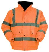 1 x BLACKROCK High Visibility Class 3 Contractor Bomber Jacket - Colour: Orange - Size: Extra