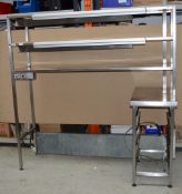 1 x Stainless Steel Moffat Pass Through Heated Gantry Shelf Unit With Expeditor Ticket Holders -