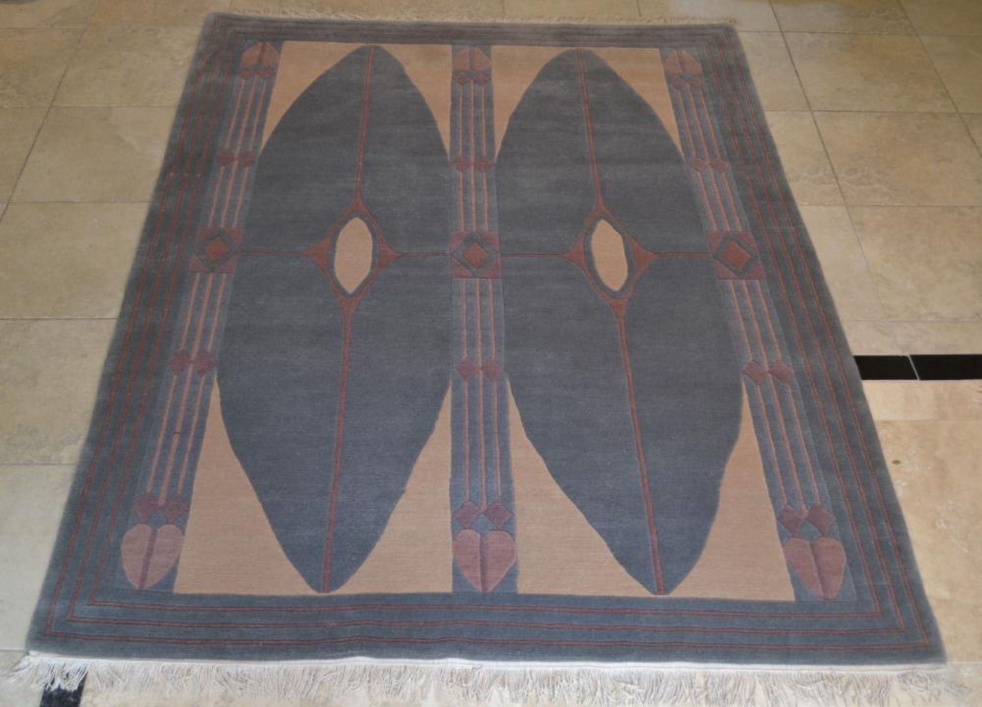 1 x Hand Knotted Mackintosh Design Nepalese Carpet - 100% Wool - Dimensions: 174x247cm - Unused - NO - Image 3 of 12